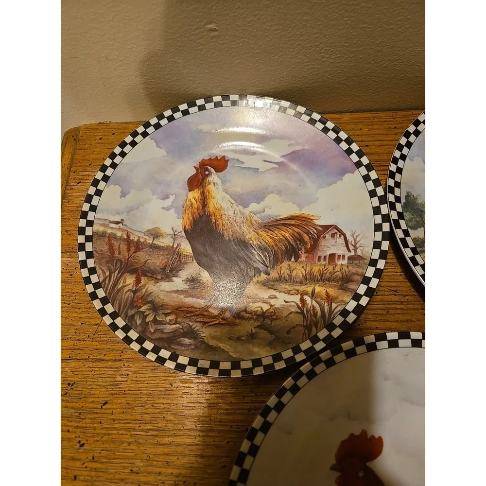 decorative farm rooster wall plate